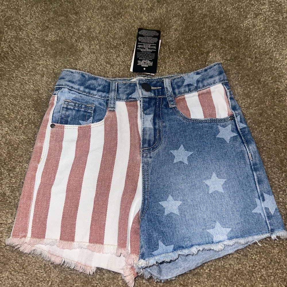 Cotton On Kids Denim Shorts - Red and Blue